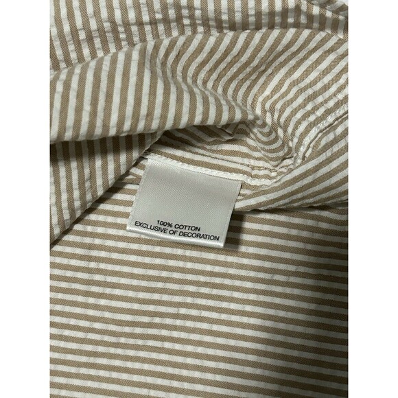 Cremieux Classics Men’s Seersucker Button-Down Shirt Size M Beige Stripped - Picture 9 of 11